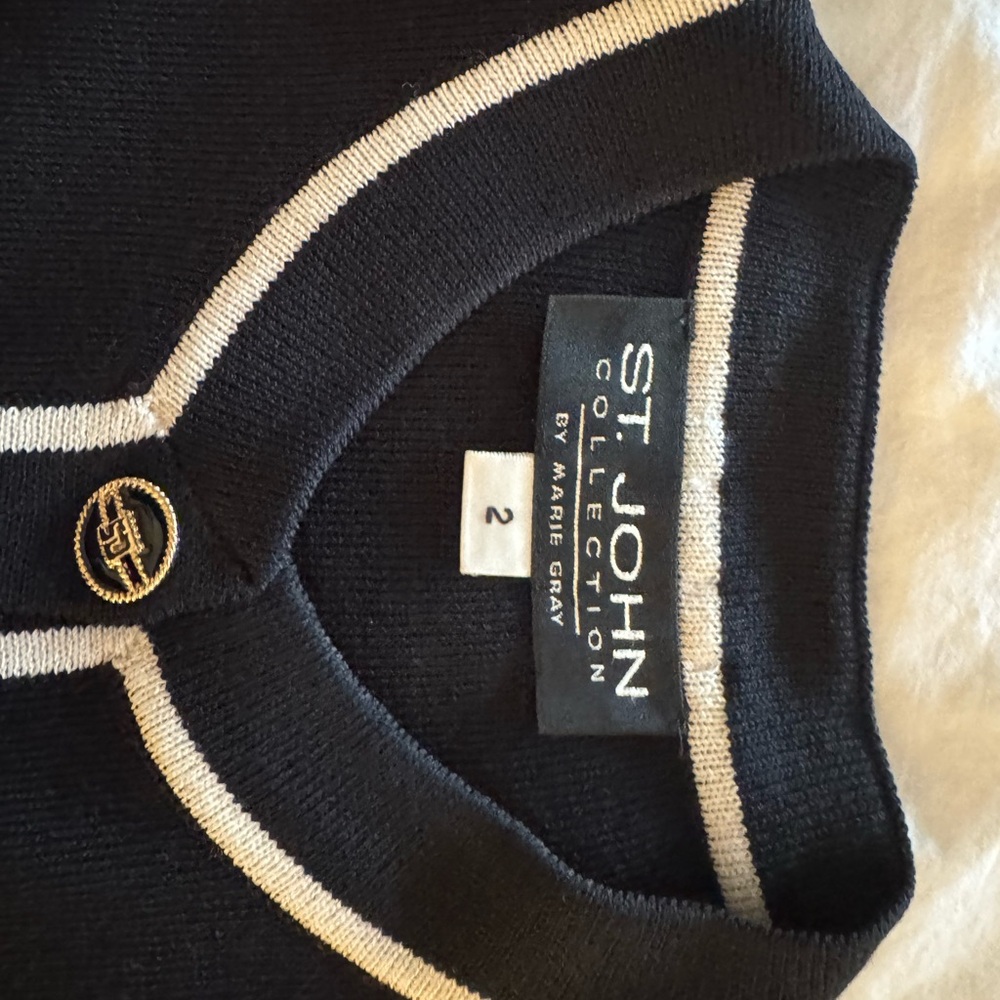St. John Black Knit Blouse - Picture 4 of 7
